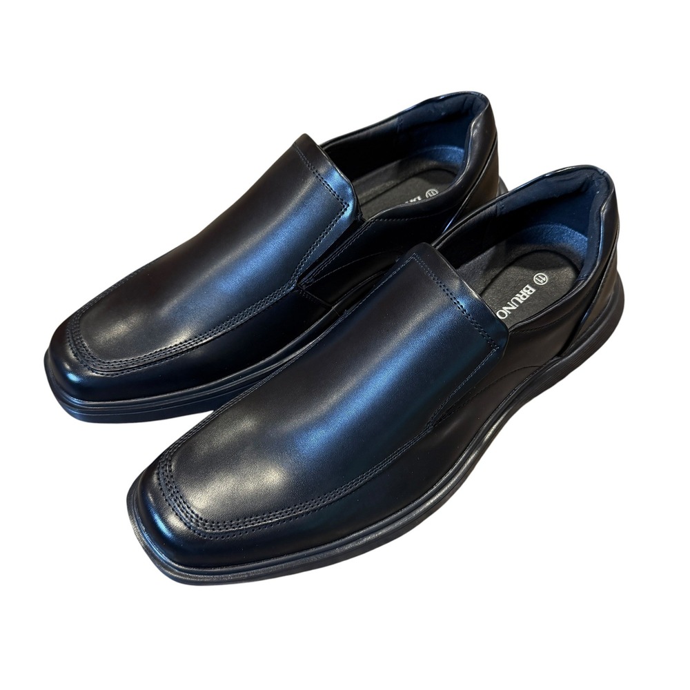 Bruno Marc Slip On Loafers Mens Size 11 Black New AG3ZREEC SBLS2403M Square Toe